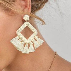 Baublebar ‘laniyah’ Ivory Square Fringe Drop Earrings